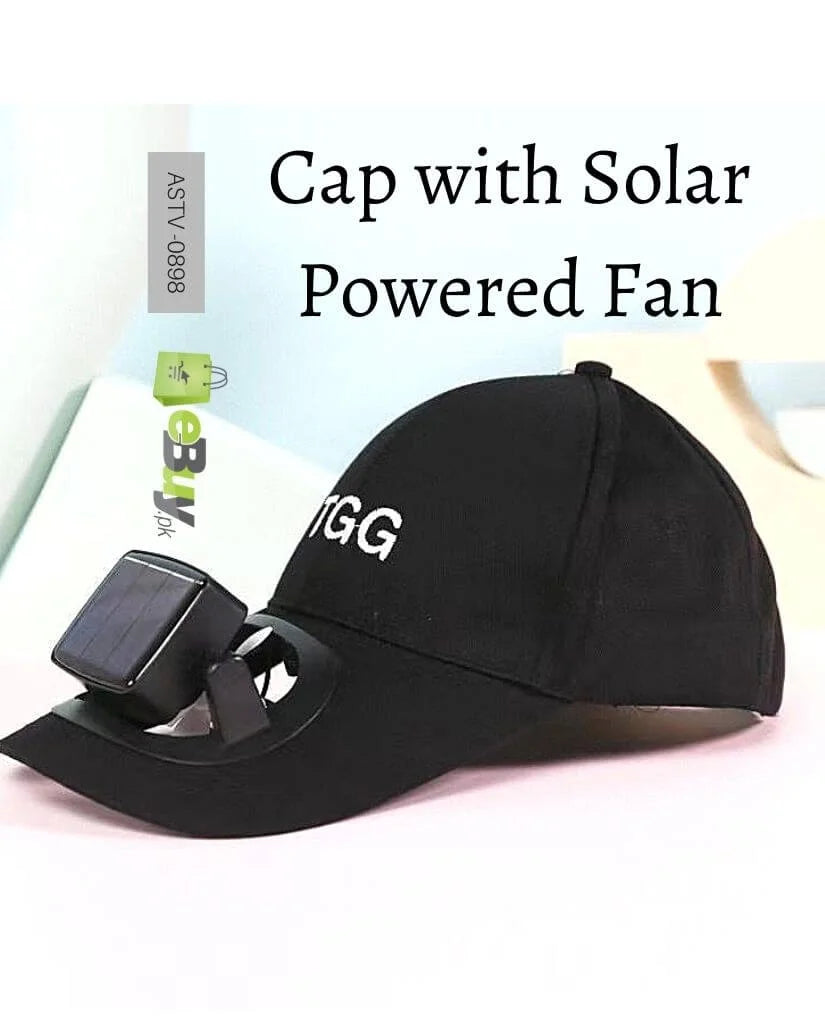 Cap with Solar Powered Cooling Fan
