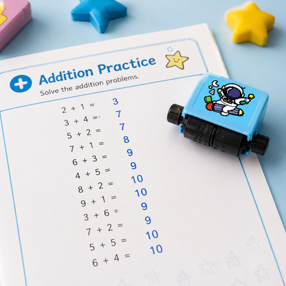 Pack of 2 Math Stamp Roller – Addition & Subtraction Practice Roller