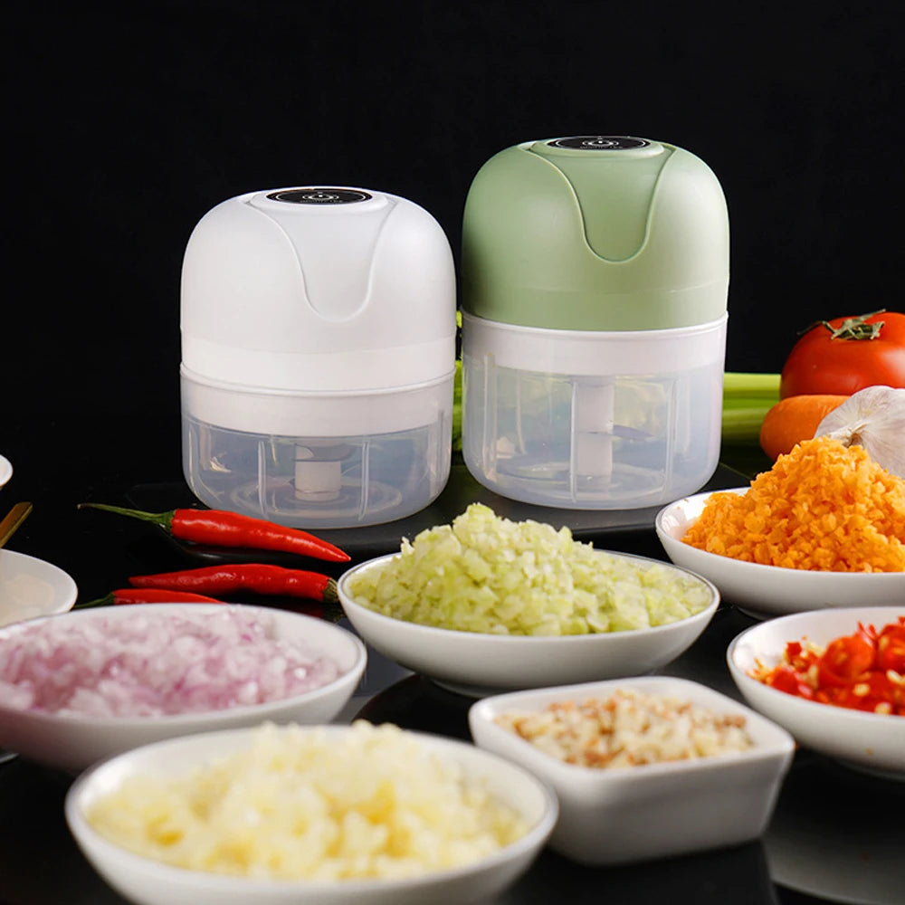 Electric Garlic Chopper, 250ML Mini Vegetable Chopper With USB Rechargeable,