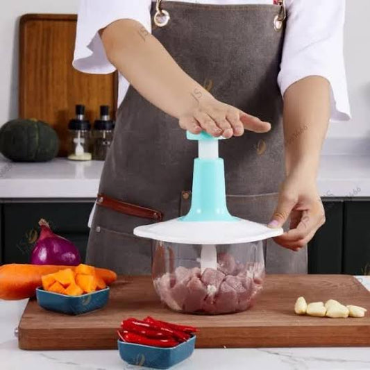 Multi-Functional Hand Press Manual Plastic Chopper 1.5L